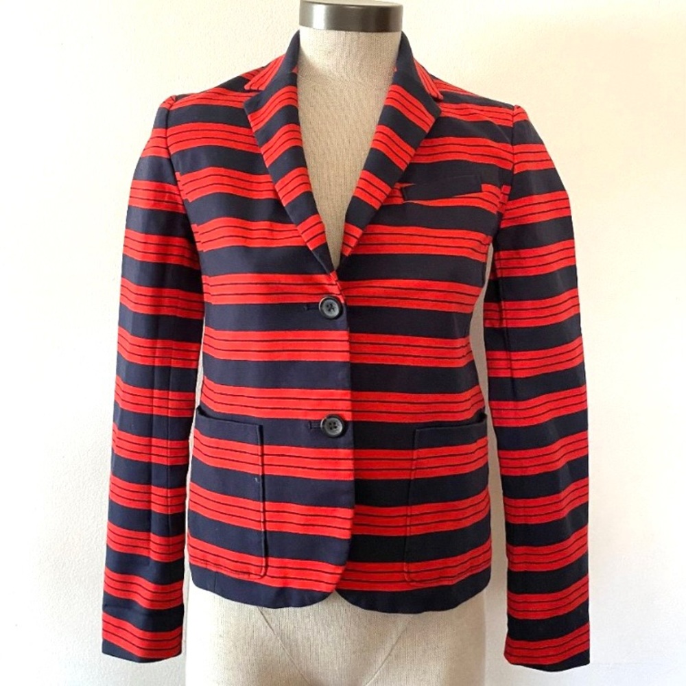 Gap The Academy Blazer Striped Red and Blue